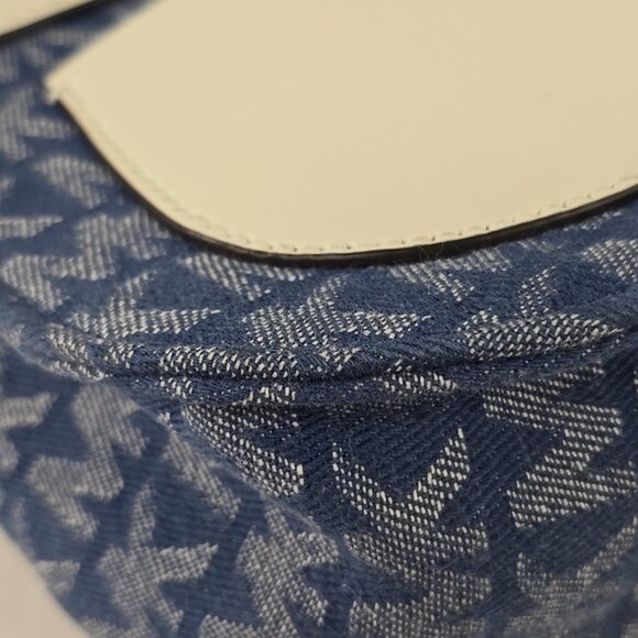 MICHAEL KORS Lillian SMALL CROSSBODY HandBag Purse Denim Blue White Pockets *VGC - Picture 10 of 16